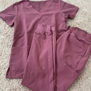 Mauve Mandala Scrub Set XXS-Tall